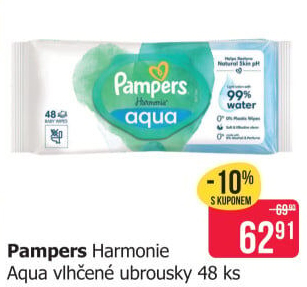 Vlhčené ubrousky dětské Harmonie Aqua Pampers