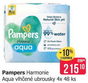 Vlhčené ubrousky dětské Harmonie Aqua Pampers
