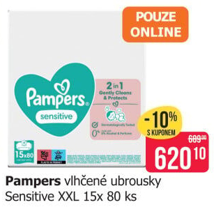 Vlhčené ubrousky dětské Pampers Sensitive