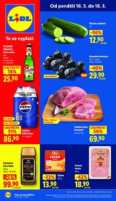 akční leták Lidl 16.3.2026-18.3.2026