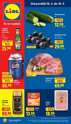 akční leták Lidl 16.3.2026-18.3.2026