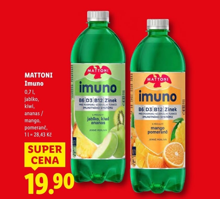 Ochucená voda Mattoni Imuno