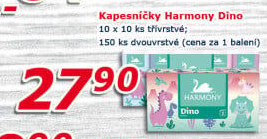 Kapesníčky papírové dětské 3vrstvé Harmony