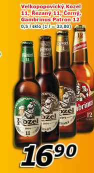 Pivo ležák 11° Řezaný Velkopopovický Kozel