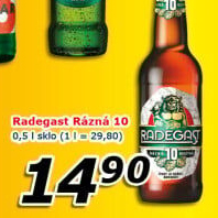 Pivo světlé výčepní Rázná 10° Radegast