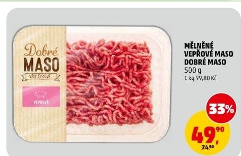 Mělněné vepřové maso Dobré maso