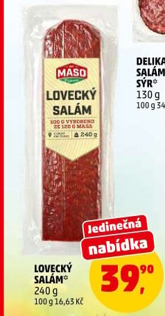 Salám lovecký Maso Příbram