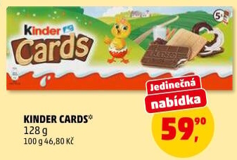 Sušenka s náplní Cards Kinder
