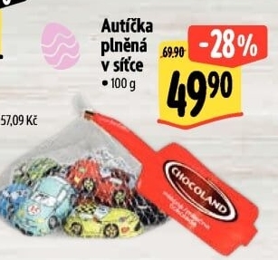 Čokoládová auta Chocoland