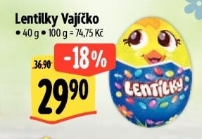 Čokoládové vajíčko s lentilkami Orion