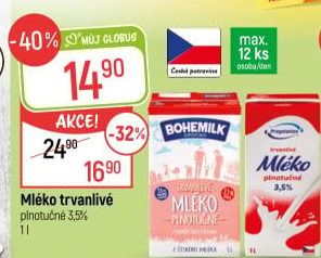Mléko trvanlivé Pragolaktos - 3,5% plnotučné