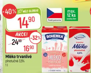 Mléko trvanlivé Bohemilk - 3,5% plnotučné