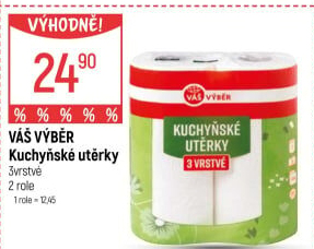 Utěrky kuchyňské 3vrstvé Váš Výběr