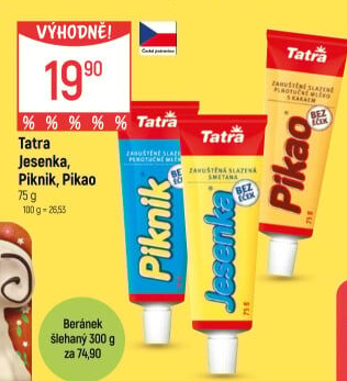 Mléko kondenzované Jesenka Tatra