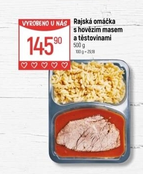 Omáčka rajská s hovězím masem a těstovinami Globus