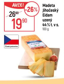 Sýr Eidam uzený 44% Jihočeský Madeta