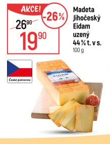 Sýr Eidam uzený 44% Jihočeský Madeta