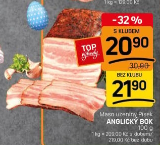 Anglický bok Maso uzeniny Písek