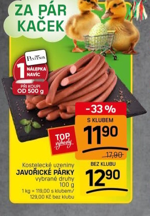 Párky javořické Kostelecké uzeniny