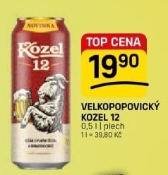 Pivo světlý ležák 12° Velkopopovický Kozel