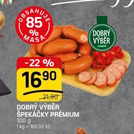 Špekáčky premium Dobrý Výběr