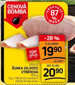Šunka od kosti výběrová LE&amp