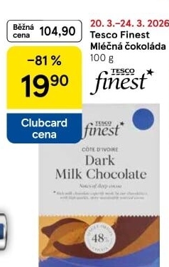 Čokoláda Tesco Finest