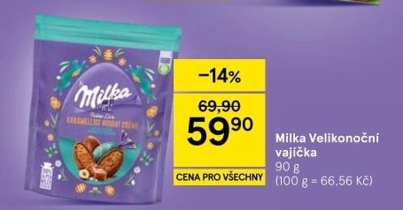 Čokoládová vajíčka Milka