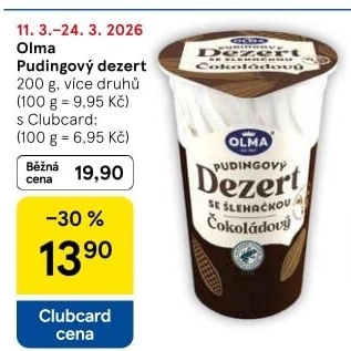 Dezert pudink se šlehačkou Olma