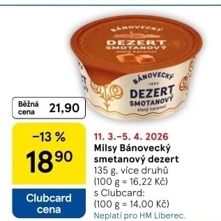 Dezert smetanový Bánovecký Milsy