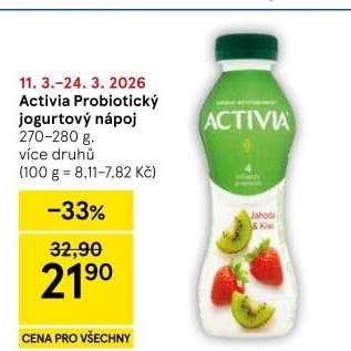 Jogurtový nápoj Activia Danone