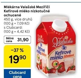 Kefírové mléko ochucené Mlékárna Valašské Meziříčí