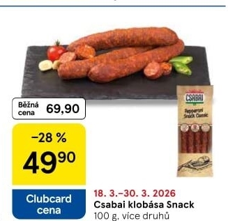 Klobása Snack Csabai