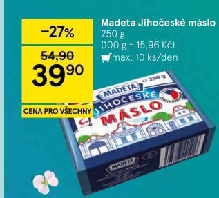 Máslo Jihočeské Madeta