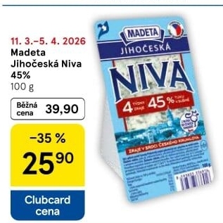 Sýr Niva Jihočeská 45% Madeta