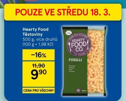 Těstoviny Hearty Food Co Tesco