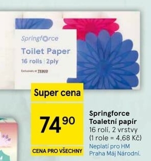 Toaletní papír 2vrstvý Springforce
