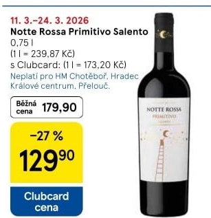 Víno Primitivo Salento Notte Rossa