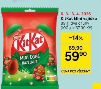 Čokoládová mini vajíčka plněná Kit Kat Nestlé