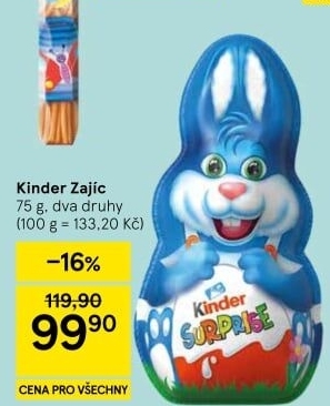 Čokoládový zajíc Kinder