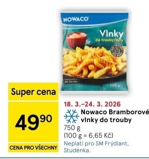 Hranolky vlnky mražené Nowaco