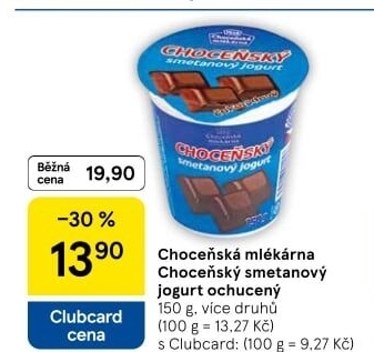 Jogurt smetanový ochucený Choceňský