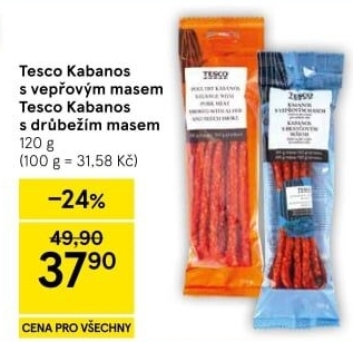 Kabanos s vepřovým masem Tesco