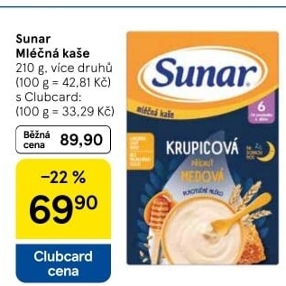 Kaše mléčná Sunar