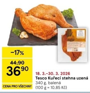 Kuřecí stehna uzená Tesco