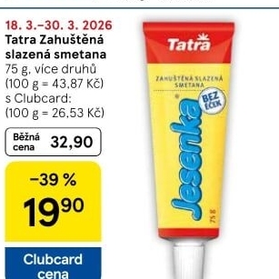 Mléka kondenzovaná slazená Tatra