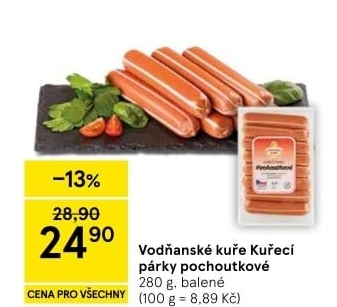 Párky kuřecí pochoutkové Vodňanské kuře