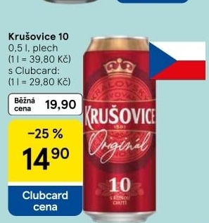 Pivo světlé výčepní Originál Královská 10° Krušovice