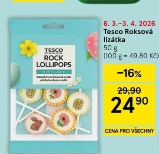 Roksová lízátka Tesco