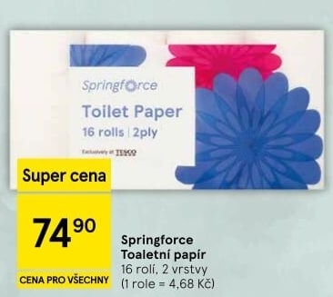 Toaletní papír 2vrstvý Springforce